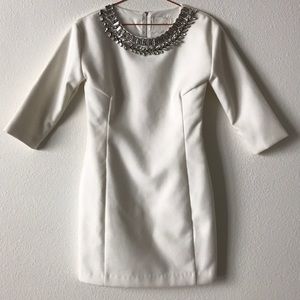 LINE & DOT white felt dress